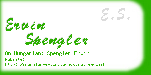 ervin spengler business card